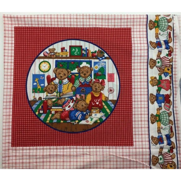 Cranston VIP Teddy Bear 14" Pillow Fabric Panel Re - Picture 2 of 10